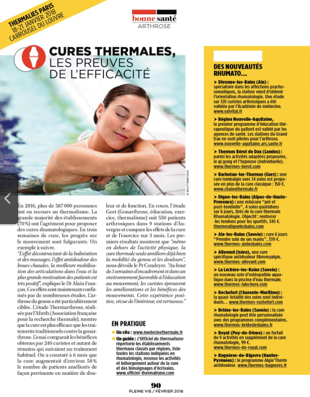 Cures thermales, les preuve de l'efficacité